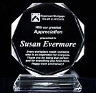 Personalized Crystal Employee Award, 6 inch, Thank you Appreciation Plaque