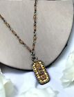 Vintage Necklace Amber brown beaded color￼ Pendant Strand 16”
