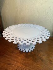 Vintage Milk Glass Cake Stand By Westmoreland Glass