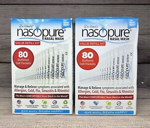 NEW SEALED 2 X Nasal Wash, Value Refill Kit, 80 Count-(160 Total)-  Exp 04/26