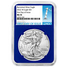 2022-W Burnished $1 American Silver Eagle NGC MS70 FDI First Label Blue Core