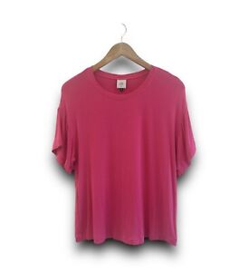Cabi Relaxed Tee Bright Pink Size XS Soft Jersey Oversized Fit