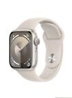 Apple Watch Series 9 41mm Aluminum Case Sport Band - Starlight, S/M BRAND NEW