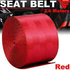 3.6M Red Car Seat Belt Webbing Safety Strap Seat Lap Retractable Polyester Nylon