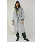 Free People Adore You Wool Blend Pea Coat Womens XL Gray Heather Trench Button
