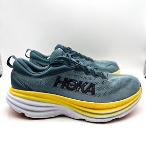 Hoka One One Mens Bondi 8 1127955 GBMS Blue Running Shoes Sneakers Size 13 4E