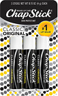 Chapstick Classic Original Lip Balm Tubes, Lip Care - 0.15 Oz Pack of 3