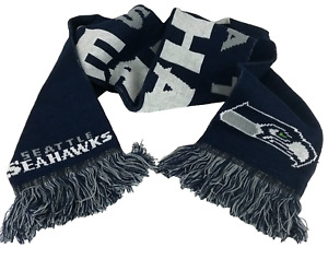 New ListingSeattle Seahawks Scarf  Knitted Large Blue Fringed Ends Thick Large Print Logo