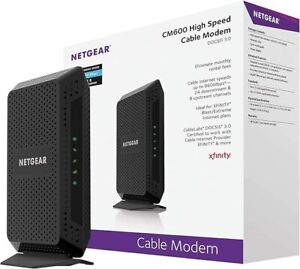 NETGEAR Cable Modem CM600 - Compatible Cable Providers Including Xfinity - Black