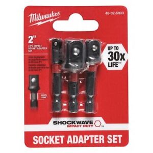 Milwaukee Tool 48-32-5033 Shockwave Impact Hex Shank Socket Adapter Set, 1/4 In