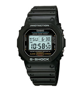 Casio DW5600E-1V, G-Shock Chronograph Watch, Resin Band, Alarm, Chronograph