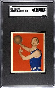 1948 Bowman Basketball #52 Cornelius Simmons SGC Authentic