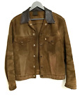 Vintage Levi's 60s Big E Western Trucker Brown Suede Jacket - Size 38 [p2p 20