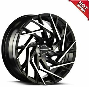 4RIMS 22inch Strada Wheels Nido Gloss Black with Machined Tips Rims(S8)