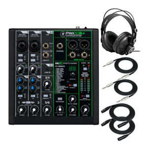 Mackie ProFX6v3 6-Channel Professional Effects Mixer with Headphones and Cables