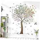 Colorful Large Tree Wall Stickers Tree with Flower Birds Peel and Stick Wall