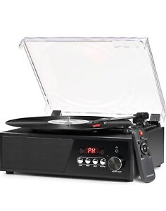 vinyl record player with speakers