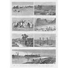 EGYPT Mr Cope Whitehouse's Explorations in the Raian Desert - Antique Print 1886