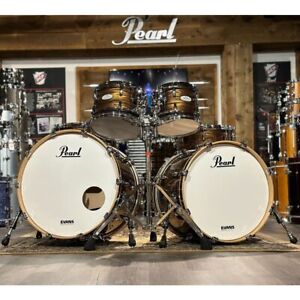 Used Pearl Music City Custom Masters Maple Gum 6pc Drum Set Bronze Oyster -