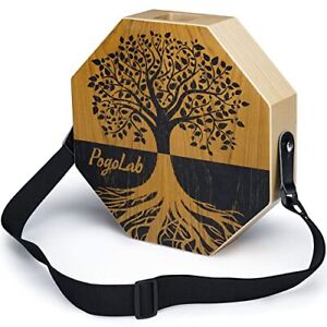 Two-tone Cajon, Portable Travel Wooden Drum with Adjustable Strap, Easy to