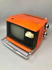 Vintage Sharp Space Age Portable TV Televsion - Orange - UNTESTED - 3S-111R