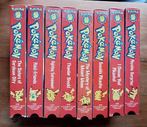 Huge Lot Of 8 Pokemon Original Cartoon Series VHS Tape READ