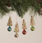 Set Bethany Lowe Glass Bauble Bottlebrush Tree Ornament Retro Christmas Decor