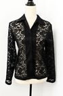 Vintage Mac & Jack black lace button down sheer shirt goth witchy