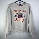 Vintage Virginia Tech Champion Crewneck Sweatshirt 1999 Undefeated Champions