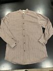 WAH Vtg Banded Mens Shirt Striped Long Sleeve Button-Up Scully Frontier USA