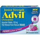 Advil Ibuprofen 100mg Pain Reliever Fever Reducer Chewable Tablets 24 ct 6 Pack