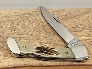 New ListingVINTAGE KA-BAR (#1192) LOCKBACK POCKET KNIFE W/GENUINE STAG HANDLES- MINT/L@@K