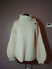 NWT Magaschoni Women's 100% CASHMERE Turtleneck Sweater Vintage White Sz L $328