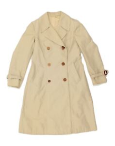 VINTAGE Womens Trench Coat IT 48 XL Beige Cotton VR04