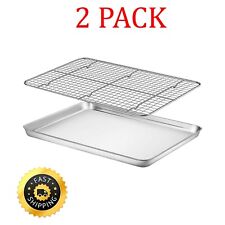 Stainless Steel Baking Sheet with Rack Set Oven Tray & Cookie Sheet Roast Pan