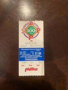 New ListingCubs At Phillies 7-30-1983 Ticket Stub Joe Carter MLB Debut 4 HOFers In Game