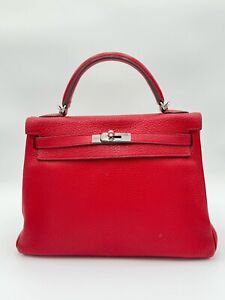 HERMES Kelly 32 handbag Red