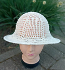Womens beige summer knitted linen hat with brim.crochet hat.fashion hat.original