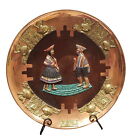 Vintage Peruvian Artisan Copper Brass Metal Wall Hanging Plate Decor