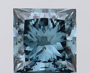 2.20CT LAB GROWN FANCY VIVID BLUE DIAMOND LOOSE PRINCESS BRILLIANT CUT IGI CERT