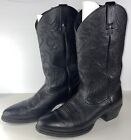 Men's Ariat Heritage R-Toe Deer Tan Leather Western Boots Black Size 11.5EE