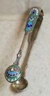 ANTIQUE RUSSIAN GILT SILVER AND ENAMEL SUGAR TONGS LATE 1800'S
