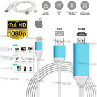 HDMI Mirroring Cable Phone to AV TV HDTV Adapter For iPhone 14 13 12 11 X XR 8 7