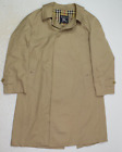 Vintage Burberrys Overcoat Mens 38S Beige Khaki Button-Up Long Sleeve Classic