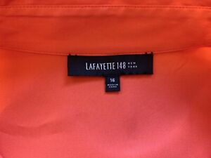 LAFAYETTE 148 New York Top Poplin Stretch Cotton Shirt Blouse Size 16 - NTSF