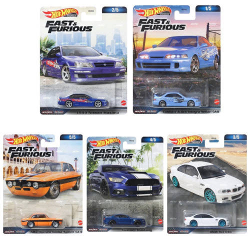 Fast and Furious Mix 3 2023 Hot Wheels Car Culture Premium 5-Car Assortment