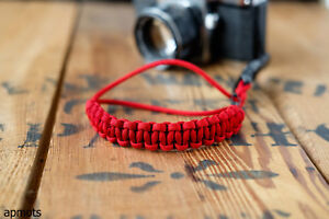 Paracord Camera Wrist Strap with Quick Release in Red by apmots