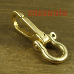 Brass key chain ring Belt snap hook clip + U Shackle for Fob wallet chain H322