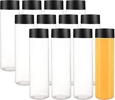 60 pack 13.5oz (400 ml) Clear Plastic Bottle for Water Juice Oil / Black Lid/Cap