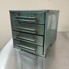 Vintage Metal Small Parts Cabinet 4 Drawer Machinist Box w/ Dividers